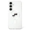 Karl Lagerfeld Button Karl &amp; Choupette Heads Printed Logo Galaxy S25 MagSafe hátlap tok, fehér