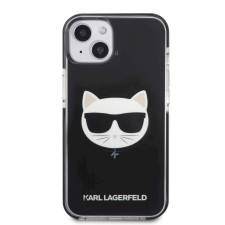 Karl Lagerfeld Choupette Head Apple iPhone 13 Szilikon Tok - Fekete/Mintás tok és táska
