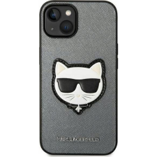 Karl Lagerfeld Choupette Head Patch Apple iPhone 14 hátlap tok, ezüst (KLD1007) tok és táska