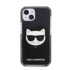 Karl Lagerfeld Choupette Head TPE szilikon hátlap tok Apple iPhone 13, fekete tok és táska