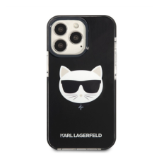 Karl Lagerfeld Choupette Head TPE szilikon hátlap tok Apple iPhone 13 Pro, fekete tok és táska