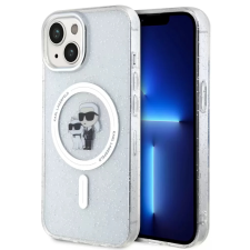 Karl Lagerfeld Choupette MagSafe Glitter hátlaptok iPhone 15 átlátszó tok és táska