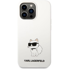 Karl Lagerfeld folyékony szilikon Choupette NFT hátlap iPhone 13 Pro fehér színhez tok és táska