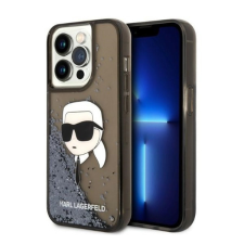Karl Lagerfeld Glitter Karl Head Apple iPhone 14 Pro Max hátlap tok, fekete tok és táska