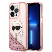Karl Lagerfeld Glitter Karl Head Apple iPhone 14 Pro Tok - Rózsaszín/Mintás (KLHCP14LLNKHCP) tok és táska