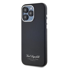 Karl Lagerfeld Grained PU Hotel RSG hátlaptok iPhone 15 Pro fekete tok és táska