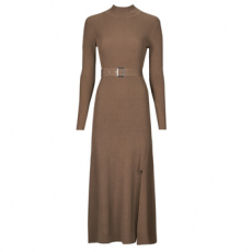 Karl Lagerfeld Hosszú ruhák LSLV BUCKLE BELT KNIT DRESS Bézs EU L