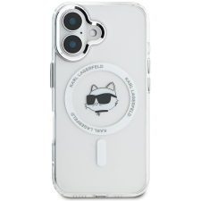 Karl Lagerfeld IML Choupette Head Metal Frame MagSafe iPhone 16 átlátszó tok (KLHMP16SHLSCHH) tok és táska