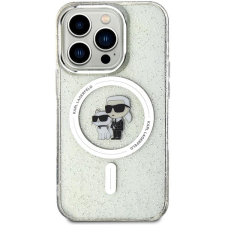 Karl Lagerfeld IML Glitter Karl and Choupette iPhone 15 Pro MagSafe átlátszó tok tok és táska