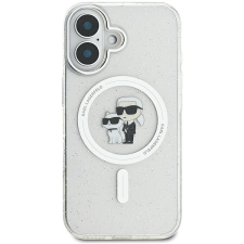 Karl Lagerfeld IML Glitter Karl and Choupette MagSafe iPhone 16 átlátszó tok tok és táska