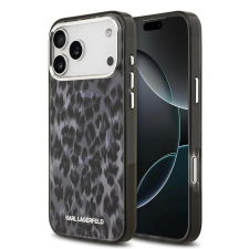 Karl Lagerfeld IML Leopard MagSafe tok iPhone 17 Pro Max készülékhez szürke tok és táska