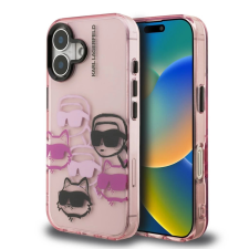 Karl Lagerfeld IML Multi K&amp;CH Heads tok iPhone 16 készülékhez rózsaszín tok és táska