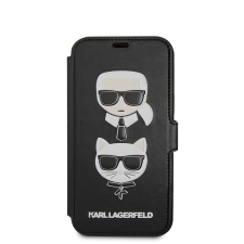 Karl Lagerfeld iPhone 12 Telefontok - Karl Lagerfeld Ikonik könyvtok - Fekete tok és táska