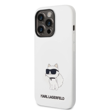 Karl Lagerfeld iPhone 13 Pro Karl Lagerfeld Liquid Silicone Choupette NFT tok fehér tok és táska