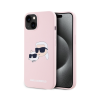 Karl Lagerfeld iPhone 14 - Karl Lagerfeld Karl and Choupette - pink szilikon MagSafe kompatibilis hátlap tok ﻿