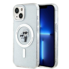 Karl Lagerfeld Karl&Choupette Glitter MagSafe tok iPhone 15 Plus készülékhez - átlátszó tok és táska