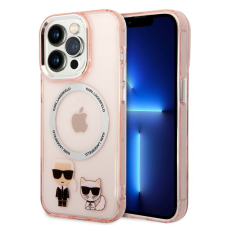 Karl Lagerfeld Karl & Choupette MagSafe Apple iPhone 14 Pro Max Tok - Rózsaszín (KLHMP14XHKCP) tok és táska