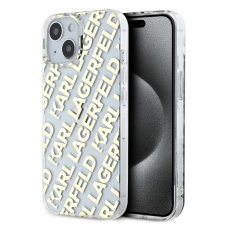 Karl Lagerfeld Karl Lagerfeld IML Electroplated Repeated Logo tok iPhone 15 készülékhez arany tok és táska