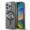 Karl Lagerfeld Karl Lagerfeld IML Glitter Karl and Choupette Sketch MagSafe tok iPhone 15 Pro készülékhez fekete