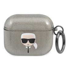 Karl Lagerfeld KLA3UKHGK AirPods 3 fekete csillogós tok Karl Lagerfeld fej fülhallgató, fejhallgató tok