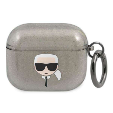 Karl Lagerfeld KLA3UKHGK AirPods 3 fekete csillogós tok Karl Lagerfeld fej tok és táska