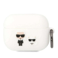 Karl Lagerfeld KLACAPSILKCW AirPods Pro fehér szilikon Karl & Choupette tok fülhallgató, fejhallgató tok