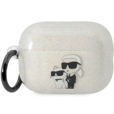Karl Lagerfeld KLAP2HNKCTGT Airpods Pro 2 burkolat átlátszó Gliter Karl&Choupette fülhallgató, fejhallgató tok