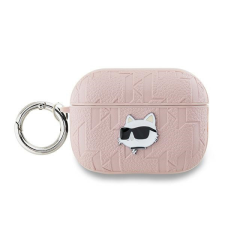 Karl Lagerfeld KLAP2PGCHPP Monogram Choupette Head tok AirPods Pro 2 - rózsaszín fülhallgató, fejhallgató tok