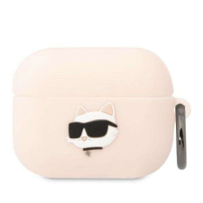Karl Lagerfeld KLAPRUNCHP AirPods Pro tok rózsaszín/rózsaszín szilikon Choupette fej 3D fülhallgató, fejhallgató tok