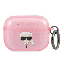 Karl Lagerfeld KLAPUKHGP AirPods Pro burkolat rózsaszín csillogós tok Karl Lagerfeld fej fülhallgató, fejhallgató tok