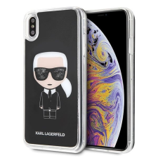 Karl Lagerfeld KLHCI65ICGBK Iconic Glitter tok iPhone XS Max - fekete tok és táska