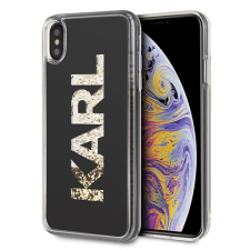 Karl Lagerfeld KLHCI65KAGBK iPhone Xs Max fekete Karl logó Glitter tok tok és táska