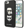 Karl Lagerfeld KLHCI8LSAKICKCBK iPhone 7 Plus / 8 Plus Fekete Keménytok Saffiano Karl&Choupette Fej (KLD1216)