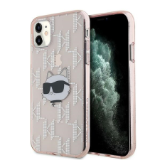 Karl Lagerfeld KLHCN61HKLPCHP IML Choupette Head & Monogram tok iPhone 11 / Xr - rózsaszín tok és táska