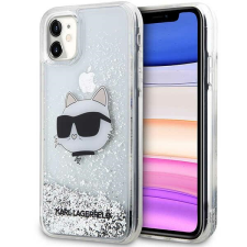 Karl Lagerfeld KLHCN61LNCHCS iPhone 11/ XR ezüst keménytok Glitter Choupette Head tok és táska