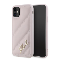 Karl Lagerfeld KLHCN61PQDSMGP Diagonal Quilted Script tok iPhone 11 / Xr - rózsaszín tok és táska