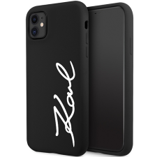 Karl Lagerfeld KLHCN61SKSSVGK iPhone 11 / Xr 6.1" fekete keménytok szilikon aláírással tok és táska
