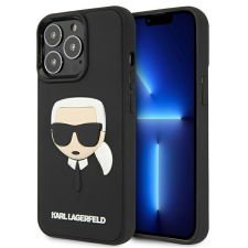 Karl Lagerfeld Klhcp13lkh3dbk iPhone 13 PRO / 13 6.1 &quot;fekete tok 3D szilikon Karl feje tok és táska