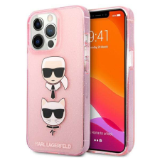 Karl Lagerfeld KLHCP13XKCTUGLP iPhone 13 Pro Max 6,7&quot; rózsaszín csillogós Karl &amp; Choupette keménytok tok és táska