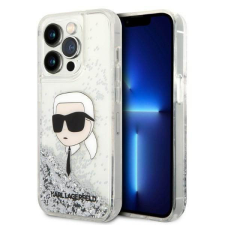 Karl Lagerfeld KLHCP14LLNKHCH iPhone 14 Pro 6,1&quot; ezüst csillogó keménytok Karl fej tok és táska