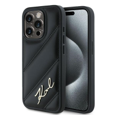 Karl Lagerfeld KLHCP14LPQDSMGK Diagonal Quilted Script tok iPhone 14 Pro - fekete tok és táska