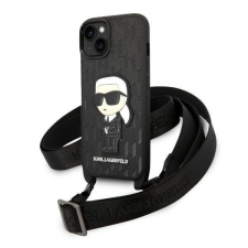 Karl Lagerfeld KLHCP14MSTKMK iPhone 14 Plus 6,7&quot; fekete keménytok Monogram ikonikus Patch tok tok és táska