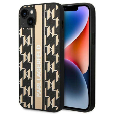 Karl Lagerfeld KLHCP14SPGKLSKW iPhone 14 6,1" keménytok barna Monogram csíkos barna tok és táska