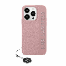 Karl Lagerfeld KLHCP15LPSAKDGCP Saffiano Rhinestones &amp; Charm tok iPhone 15 Pro - rózsaszín tok és táska