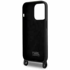 Karl Lagerfeld KLHCP15XSCBSKNK Silicone Ikonik Crossbody tok iPhone 15 Pro Max - fekete tok és táska