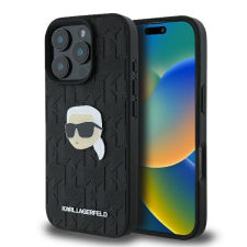 Karl Lagerfeld KLHCP16LPGKLKIPK Monogram Karl Head Pin keménytok iPhone 16 Pro - fekete tok és táska