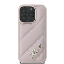 Karl Lagerfeld KLHCP16SPQDSMGP Quilted Signature keménytok iPhone 16 - rózsaszín tok és táska