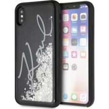 Karl Lagerfeld KLHCPXPH2IR iPhone X/Xs Fekete Glitter Signature - Sötétben Világító Tok (GSM045518) tok és táska