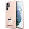 Karl Lagerfeld KLHCS23LSNCHBCP S23 Ultra S918 rózsaszín szilikon Choupette keménytok