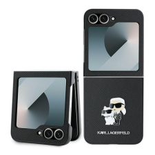 Karl Lagerfeld KLHCZF6SAPKCNPK Saffiano Metal Pin tok Samsung Galaxy Z Flip6 F741 - fekete tok és táska